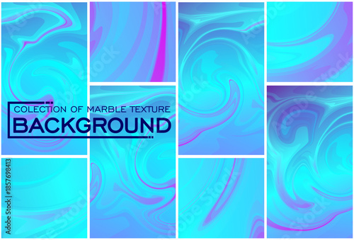 ​A stunning collection of liquid marble backgrounds featuring vibrant blue and purple gradients with elegant, fluid swirls and artistic waves