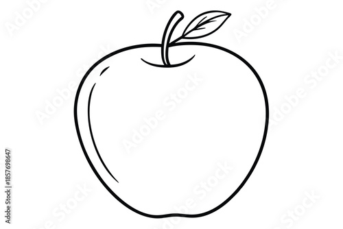 apple silhouette line art vector illustration