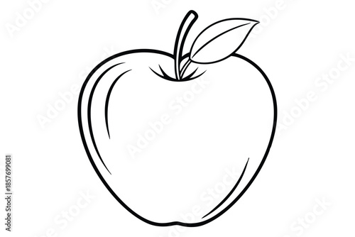 apple silhouette line art vector illustration