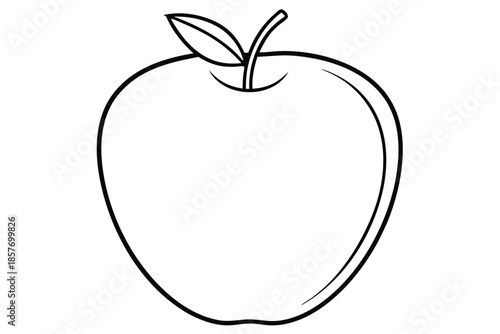 apple silhouette line art vector illustration