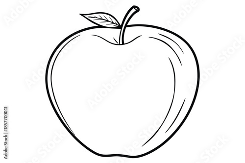 apple silhouette line art vector illustration