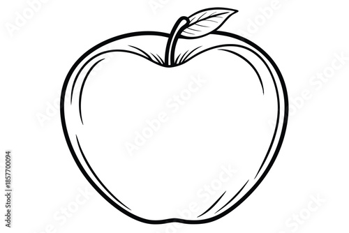 apple silhouette line art vector illustration