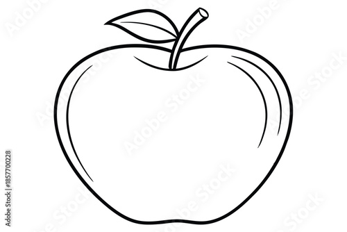 apple silhouette line art vector illustration
