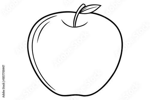 apple silhouette line art vector illustration