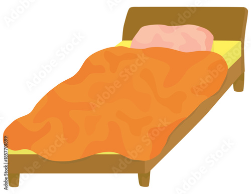 シンプルなベッドのイラスト ベクター素材