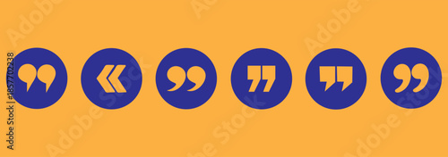 Set of quote marks, quotes icon vector sign design