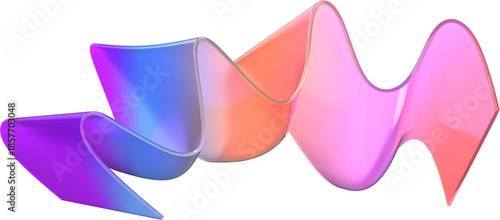 Long wavy rainbow-colored ribbon