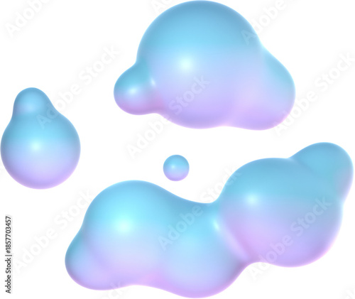 Liquid blobs floating in air