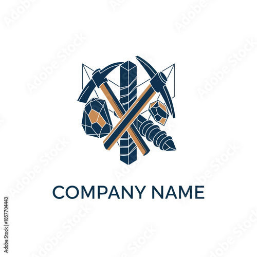 Mining Tools Logo Design Elements.
