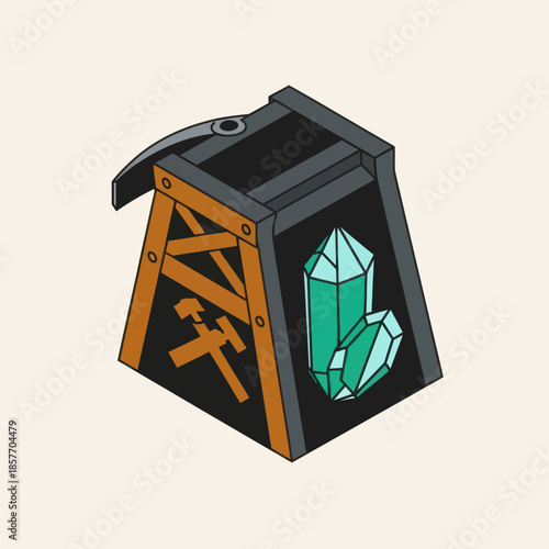 Mineral Specimen in Mining Display Case.