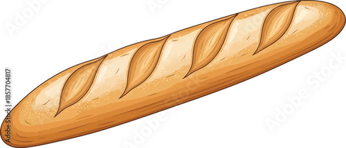 Freshly baked baguette bread a classic French loaf with a golden crust perfect for food concepts and bakery advertising