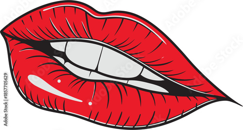 red lips isolated on white background