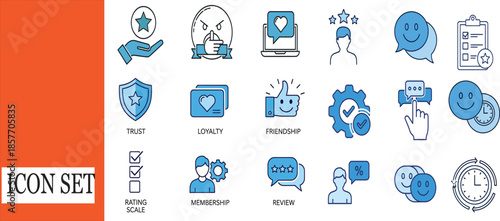 Collection of User Feedback and Loyalty Icons for Business and Customer Service Applications