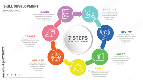 Business infographic template. Office, Business, Work, People, Employees, Computers. Vector illustration