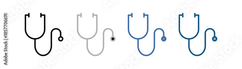 
stethoscope icon set multiple style collection with disease detection tool design