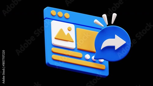 Share Arrow looping animation, transparent background. Best for Website promotion video..