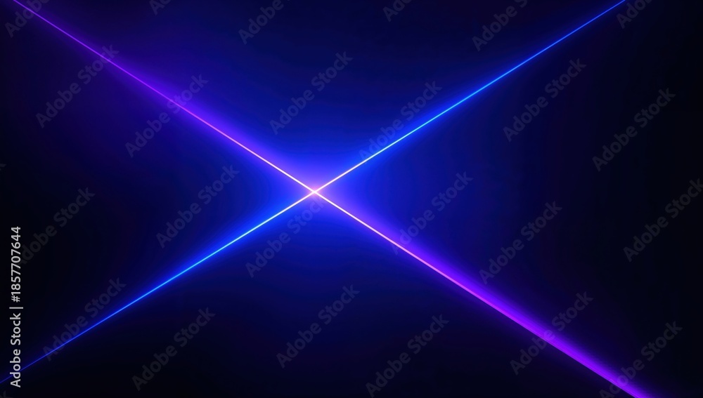 Fototapeta premium Blue laser beams crossing on dark background representing futuristic technology energy and sci fi visual concept