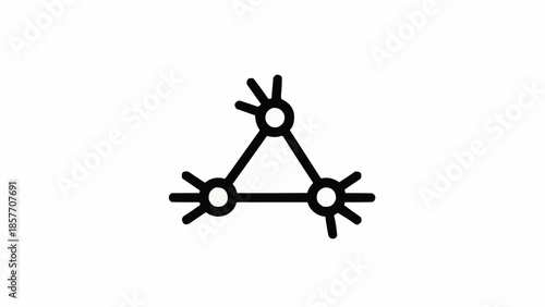 Abstract Triangular Shape with Radiating Lines, Geometric Design.