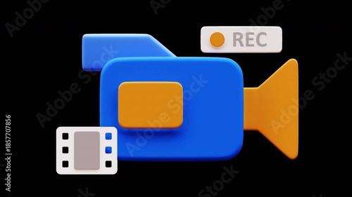 Video looping animation, transparent background. Best for Video recording introduction.
