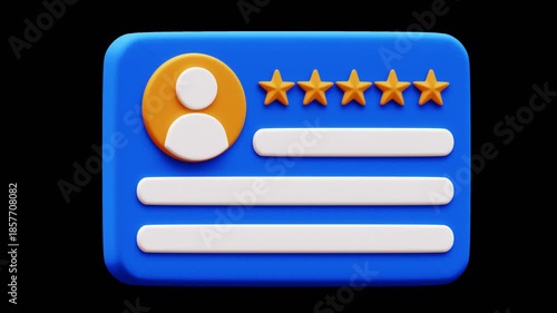 5 Star Rating looping animation, transparent background. Best for Customer review background.