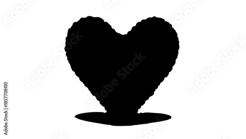 A bold black heart silhouette expressing love and affection