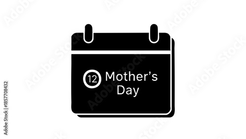 A simple Mother's Day calendar icon, the perfect reminder for the special day