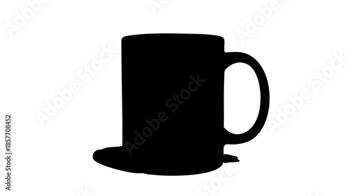 A black mug with saucer silhouette