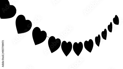 A heart garland in a elegant silhouette design, perfect for expressing love and affection