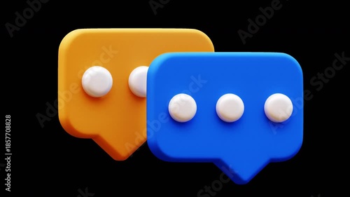 Comment Bubble looping animation, transparent background. Best for Chat bubble animation.