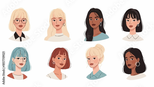 Diverse Women Portraits - A Collection of Unique Female Faces.