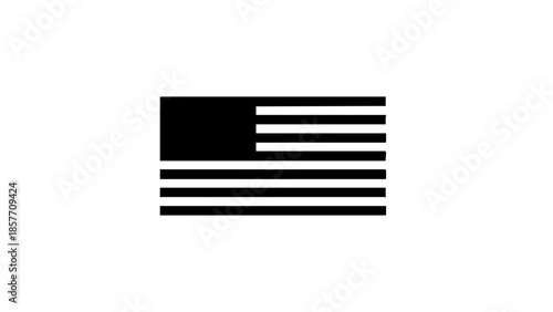 American flag in black and white, representing unity and patriotism