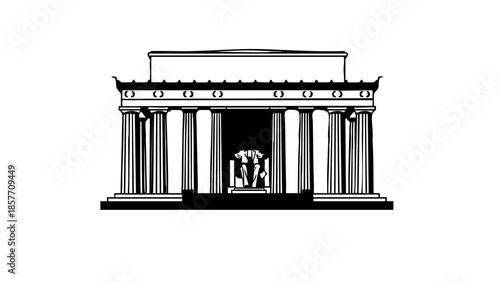 A classical architectural design of an ancient temple, symbolizing history and artistry