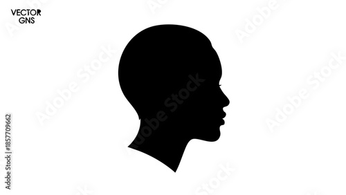 A silhouette of a head in profile, offering a minimalist yet striking aesthetic. This simple outline captures the essence of a human profile