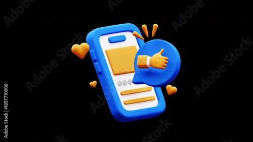 Like Thumbs Up looping animation, transparent background. Best for Social media marketing animation..
