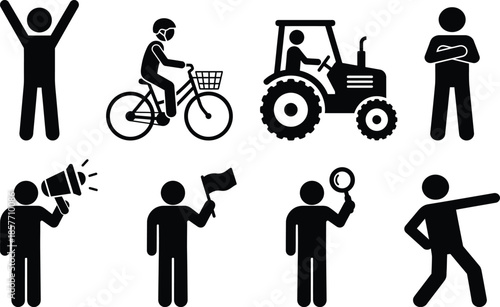 Various people engaged in different activities