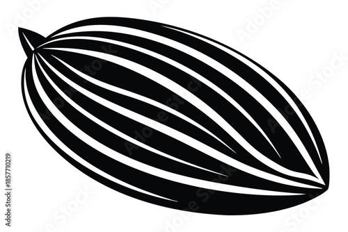 almond silhouette line art vector illustration