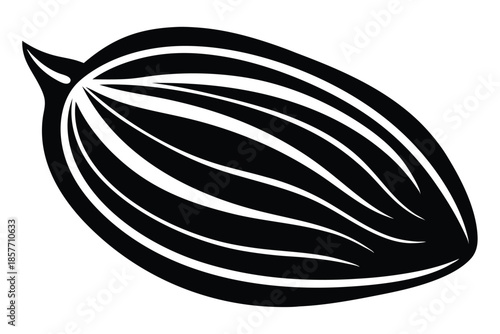 almond silhouette line art vector illustration