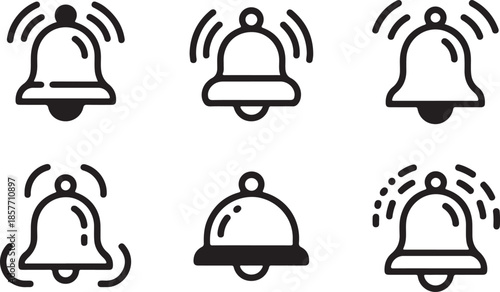 Notification Bell and Alert Icons set.