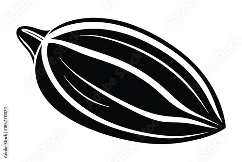 almond silhouette line art vector illustration