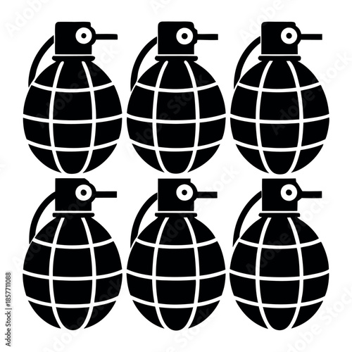 set of vector illustration of a grenade