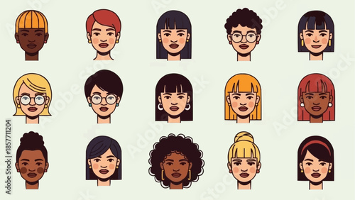 Diverse Women Faces - A Collection of Unique Portraits.