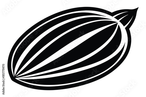 almond silhouette line art vector illustration