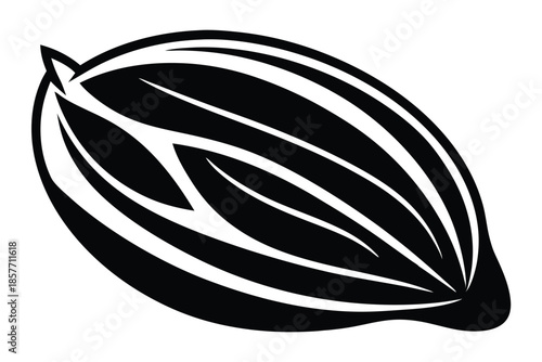 almond silhouette line art vector illustration