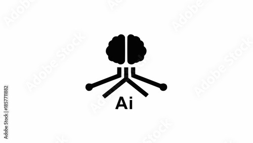 Artificial Intelligence Concept - Brain Connected to Electronic Circuits.