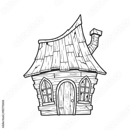 Whimsical Crooked Wooden House