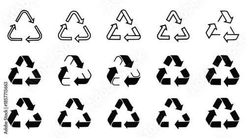 Collection of Recycle Symbols in Various Styles and Designs.