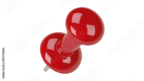 Photos Red push pin isolated PNG on transparent background, office supply for bulletin