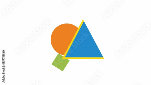 Geometric Shapes Composition - Circle, Triangle, and Square.