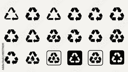 Collection of Recycling Symbols - A Variety of Eco-Friendly Icons.