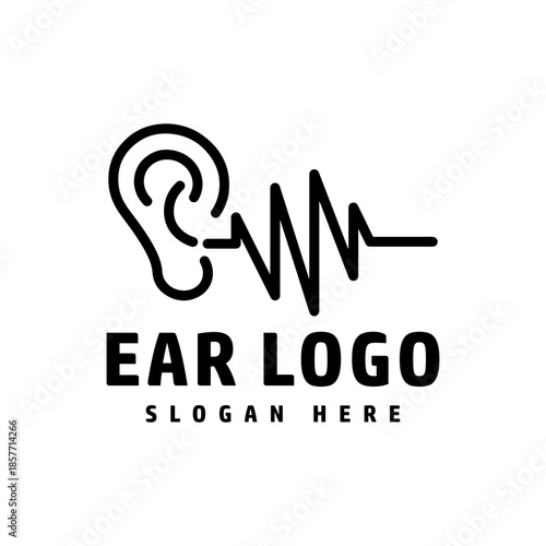 Simple Ear, hearing logo icon vector design.